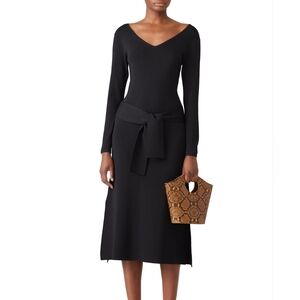 Charli Black Knit Vikki Midi Tie Waist Dress